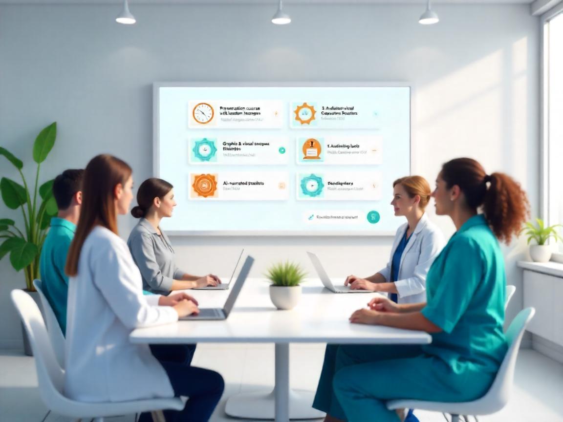 Digital course on a screen